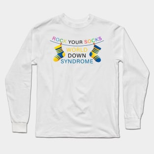 World Down Syndrome Rock Your Socks Awareness Men Women Kids Long Sleeve T-Shirt